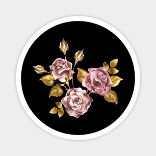 Small bouquet of pink gold roses Magnet